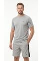Camiseta Deportiva Gris Manga Ranglan Para Hombre de Belife