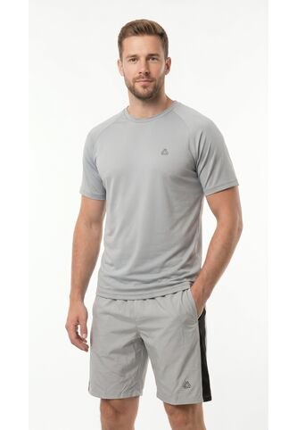 Camiseta Deportiva Gris Manga Ranglan Para Hombre Belife
