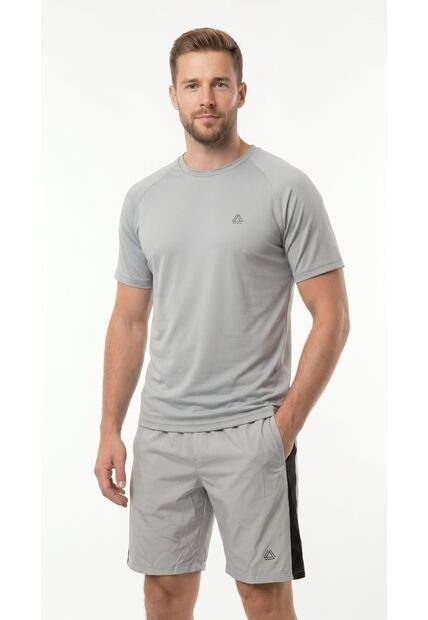 Camiseta Deportiva Gris Manga Ranglan Para Hombre