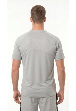 Camiseta Deportiva Gris Manga Ranglan Para Hombre
