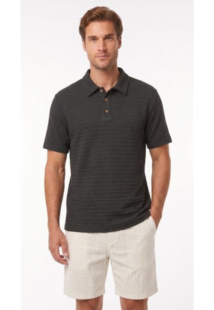 Camiseta Polo Negro Humo Para Hombre