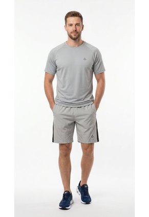 Camiseta Deportiva Gris Manga Ranglan Para Hombre