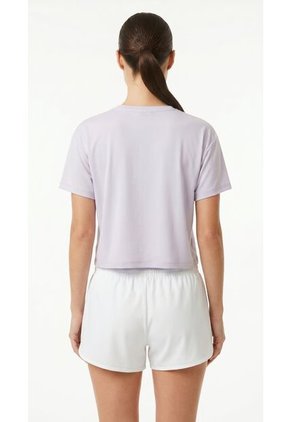 Camiseta Deportiva Lila Silueta Corta Para Mujer