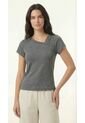 Camiseta Cuello Asimétrica Azul Medieval Para Mujer de Belife
