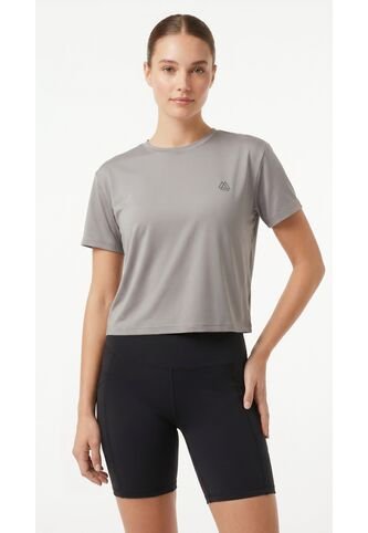 Camiseta Deportiva Taupe Silueta Corta Para Mujer Belife