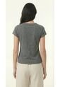 Camiseta Cuello Asimétrica Azul Medieval Para Mujer de Belife