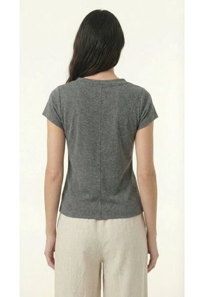 Camiseta Cuello Asimétrica Azul Medieval Para Mujer