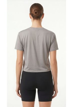 Camiseta Deportiva Taupe Silueta Corta Para Mujer