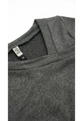 Camiseta Cuello Asimétrica Azul Medieval Para Mujer
