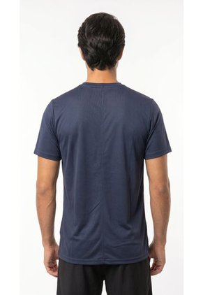 Camiseta Deportiva Azul Oscuro Manga Corta Para Hombre