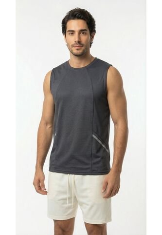 Camiseta Deportiva Gris Manga Sisa Para Hombre Belife