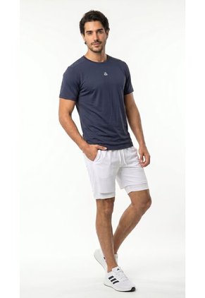 Pantaloneta Deportiva Blanca Con Ciclista Para Hombre
