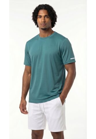 Camiseta Deportiva Verde Esmeralda Manga Corta Para Hombre Belife