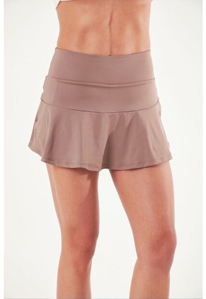 Falda Deportiva Café Con Ciclista Interno Para Mujer
