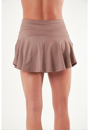 Falda Deportiva Café Con Ciclista Interno Para Mujer