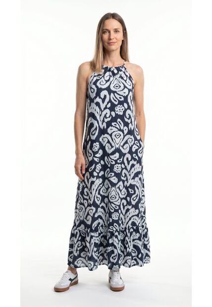 Vestido Largo Halter Estampado Para Mujer