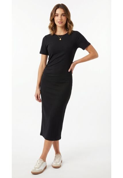 Vestido Largo Negro Silueta Ajustada Para Mujer