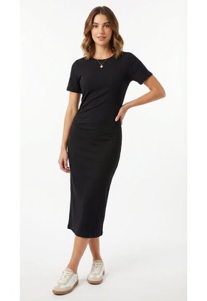 Vestido Largo Negro Silueta Ajustada Para Mujer