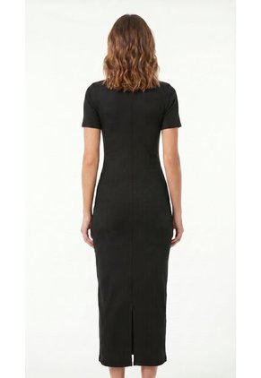 Vestido Largo Negro Silueta Ajustada Para Mujer