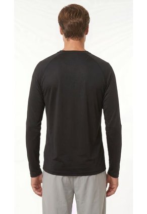 Camiseta Deportiva Negra Manga Larga Para Hombre