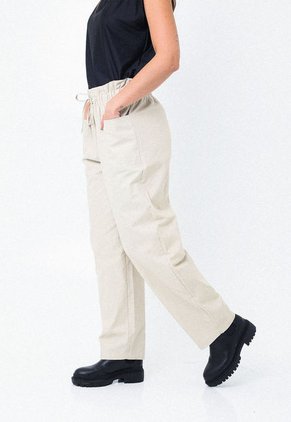 Pantalón Café Con Bolsillos Frontales Para Mujer Belife