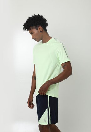 Camiseta Deportiva Verde Manga Corta Para Hombre Belife