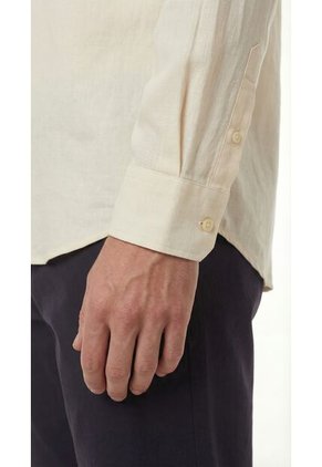 Camisa Manga Larga Ivory En Lino Para Hombre