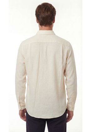 Camisa Manga Larga Ivory En Lino Para Hombre