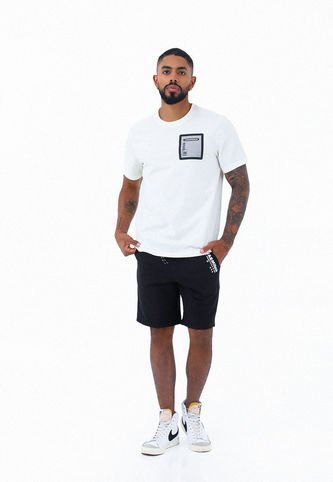 Bermuda Negra Con Estampado Para Hombre Belife Belife