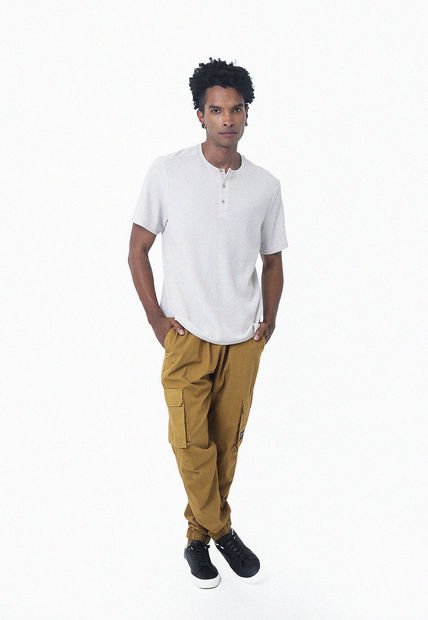 Pantalón Café Con Bolsillos Laterales Para Hombre Belife