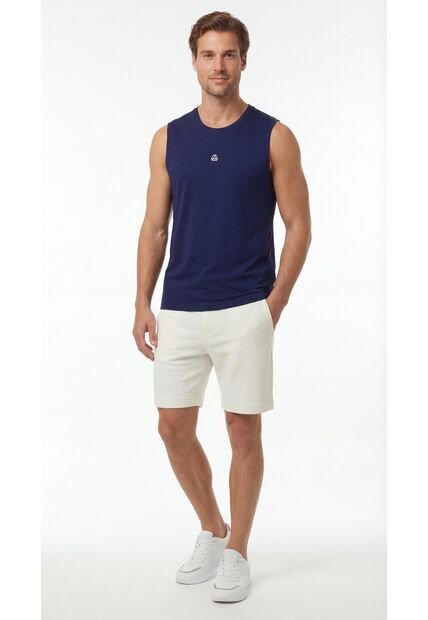 Camiseta Deportiva Manga Sisa Azul Para Hombre