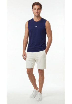 Camiseta Deportiva Manga Sisa Azul Para Hombre