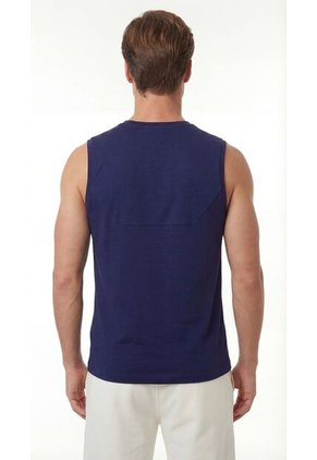 Camiseta Deportiva Manga Sisa Azul Para Hombre