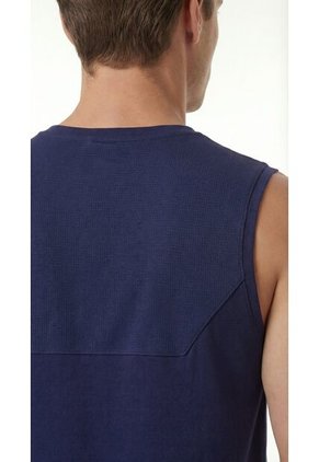 Camiseta Deportiva Manga Sisa Azul Para Hombre