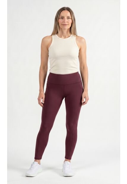 Leggings Burgundy Para Mujer Con Control De Abdomen
