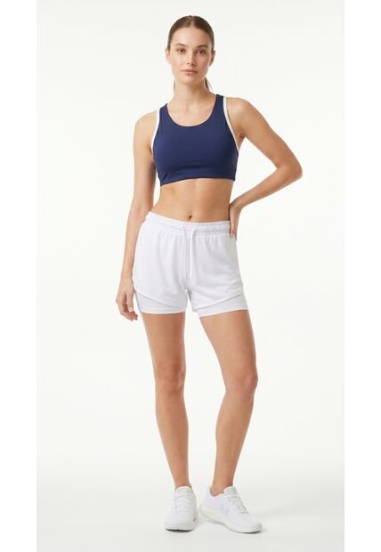 Short Running Blanco óptico Para Mujer Con Ciclista Interno