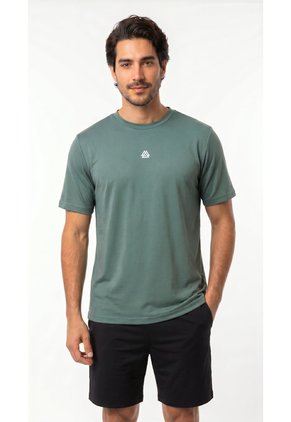 Camiseta Deportiva Verde Manga Corta Para Hombre