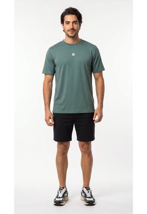 Camiseta Deportiva Verde Manga Corta Para Hombre