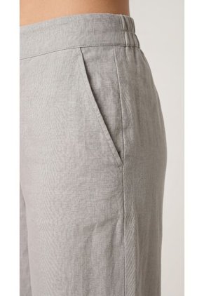 Pantalón Gris En Lino Para Mujer