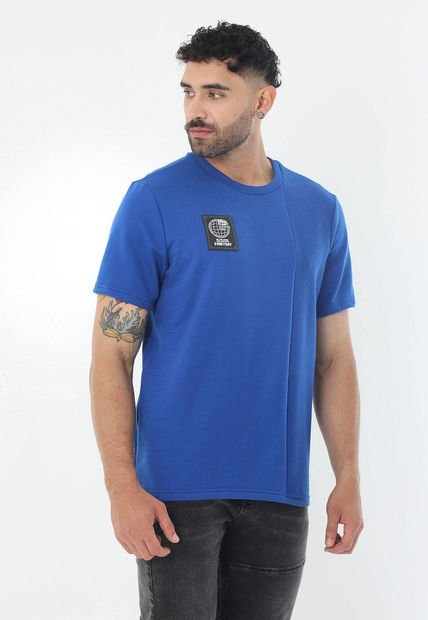 Camiseta Azul Con Bloque Vertical Para Hombre Belife