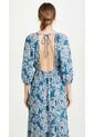 Vestido Largo Azul Para Mujer Con Escote Profundo de Belife