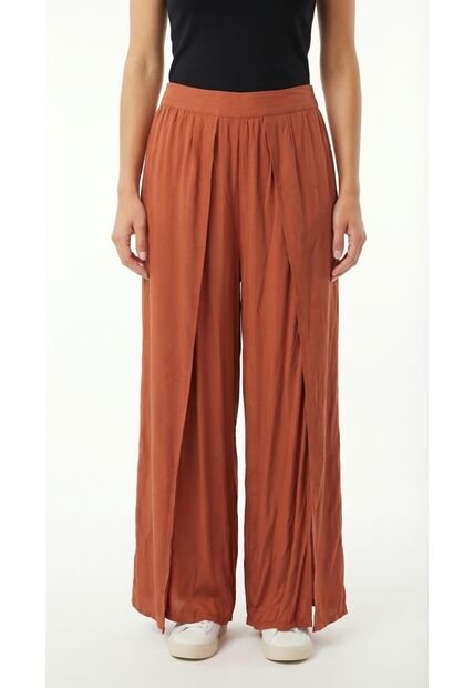 Pantalón Naranja Para Mujer Con Abertura