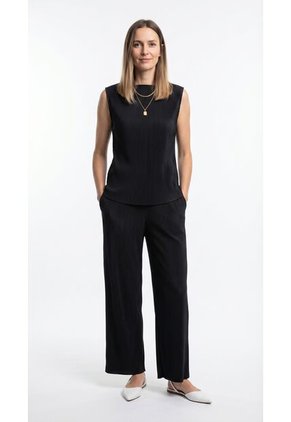 Pantalón Negro Plisado Para Mujer