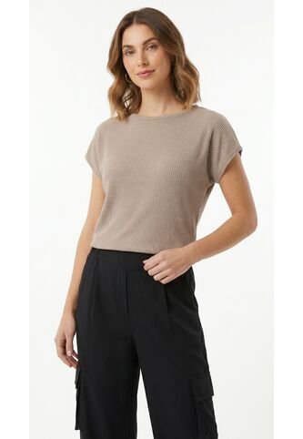 Camiseta Manga Sisa Kaki Para Mujer Belife
