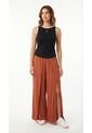 Pantalón Naranja Para Mujer Con Abertura de Belife