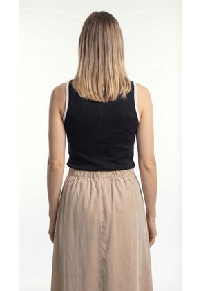 Camiseta Negra Manga Sisa Para Mujer