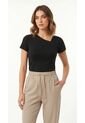 Camiseta Negra Jaspeada Para Mujer de Belife