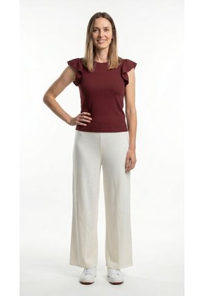Pantalón Ivory Ancho En Scuba Para Mujer