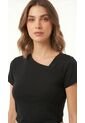 Camiseta Negra Jaspeada Para Mujer de Belife
