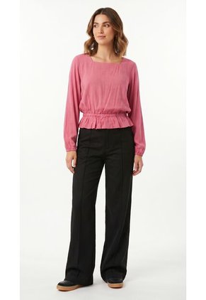 Blusa Rosada Manga Larga Para Mujer